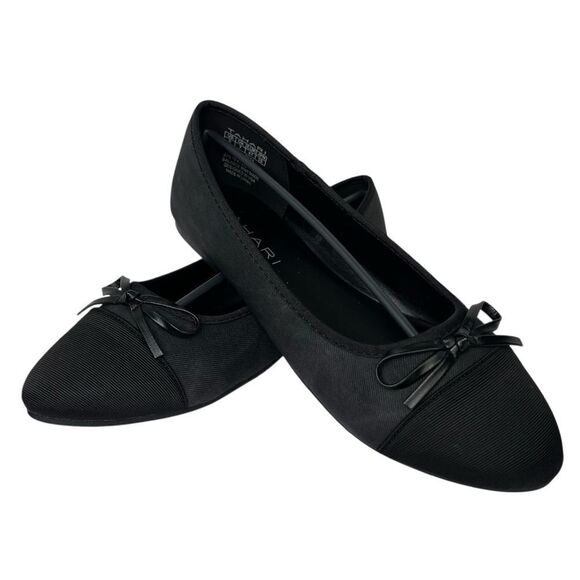 New! Tahari Geneva Black Vegan Textile Slip On Ballet Women Flats Various Size - Picture 1 of 10